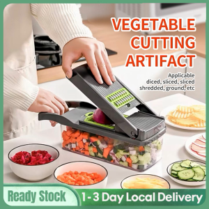 Vegetable Slicer 16 In 1 Multifunction Mandoline Slicer Vegetable Slicer Graters And Cutter Pemotong Sayur Multifunction Food Chopper  Cutter With Stainless Steel Blades & Storage Box
