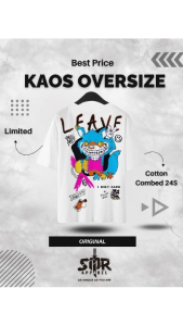 SMR APPAREL - Kaos Oversize \"Leave\" Cotton Combed 24s Pria & Wanita