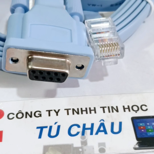 Cáp Com ra Lan dài 1.8M / Chuẩn Com 9 Lổ Cái (DB9F) ra Lan (RJ45) cáp cấu hình thiết bị lập trình.