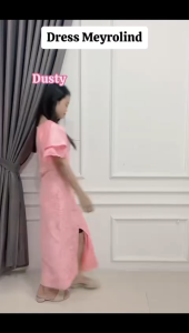 Dress MEYROLIND Brukat Mewah Terbaru Dress Natal Cantik Baju Kondangan Mewah Fashion Style Wanita Bisa COD