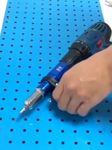 Rivet Gun Adapter Adaptor Riveter Bor Listrik Bahan Besi