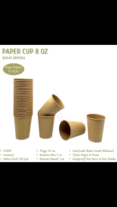 Paper Cup 8 oz Gelas Coffee Gelas Kopi (Isi 50 Pcs-PCK8P)