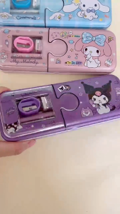 Pencil Case with Sharpener Ruler Eraser Pencil Sanrio Student Stationery Box Kids Gifts #BK0209#