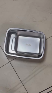 Hộp khay đựng thực phẩm size nhỏ trung lớn inox 304 cao cấp Dung tích 600ml 1100ml 1500ml Nắp đậy chống tràn