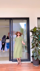 Daster Crinkle Air Flow Wanita Dewasa Lengan Pendek