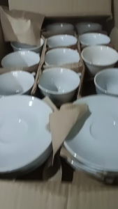 Cangkir dan Pisin keramik Putih untuk Kopi kapasitas 250ml KPC04