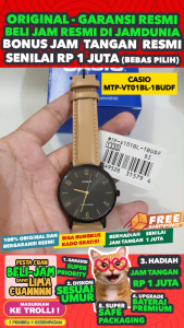 CASIO ORIGINAL - CASIO MTP-VT01BL-1BUDF - MEN - KULIT - Coklat - Jam dunia JD18ST # Jam Tangan Pria Jam Pria Jam Tangan Anti Air + CASIO MTP-VT01BL-1BU MTP VT01BL 1BU MTP-VT01BL VT 01 BL MTPVT01 MTP-VT01 MTP-01 $