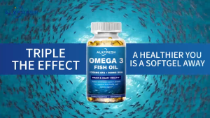 Alxfresh Omega-3 Fish Oil Capsules Supplement Rich In DHA EPA For Anti-aging Skin Eyes Heart Brain Health Support Immune System