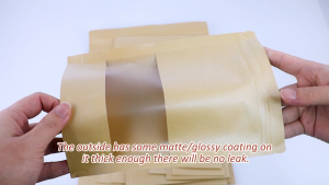 VOKEP 100pcs Kraft Paper Ziplock Bag With Clear Window Zipper Resealable Food Packaging Storage