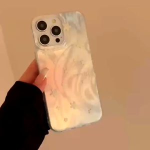 Yellow Star Feather IMD Hard Case for iPhone 11 12 13 14 15 Pro Max Plus Anti fall external casing cover