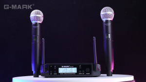 Sistem Mikrofon Nirkabel G-MARK GLXD4 Profesional UHF Handheld Mic Jangkauan Kerja 80M Untuk Panggung Pidato Pernikahan Pertunjukan Band Pesta di Rumah Gereja