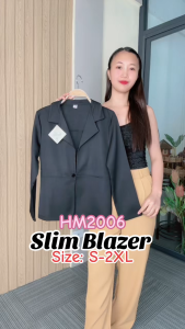 Lingscoph Women Black Blazer for Office formal attire Single Button Size S-2XL Code *HM2006