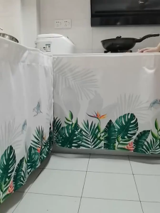 6Pcs Curtain For Lababo Kitchen 100*70cm Kurtina Pang Lababo Kitchen Curtains Lababo Set Cabinet Curtain Cortina Sa Lababo