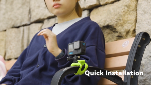 TELESIN Elastic Small Q Handlebar Mount Bike Motorcyle Bicycle for GoPro Insta360 DJI Action Camera