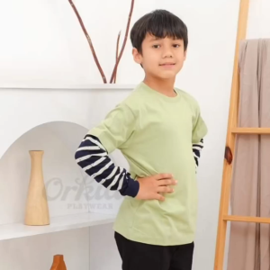 ORKIDS Kaos Panjang Anak Laki-Laki Atasan Anak Cowok Nonstop Green - Brand Clothing Khusus Anak, Desain Menarik dan Nyaman (SUPPLY.CO)