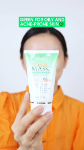 [BPOM] Viva White 2in1 Clean & Mask for Oily Acne Skin 50g | Tea Tree Oil Lime Aloe Vera Facial Wash Cleanser pH Balanced Green All Types Oil Dry Dull Control Oily Bestseller Kulit Kering Masker Sabun Pembersih Wajah Brightening Moisturizing Hijau