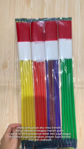 Peluit Bendera Tangkai Merah Putih 1 Pack Isi 20 Pcs Pluit HUT RI 17 Agustus