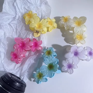 BabyShop-C1152 Jepit Rambut 3 Bunga Kamboja Frangipani Hairclip / Hair Claw Jedai Kamboja Triplet