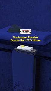 Ceramax Gantungan Handuk Double Bar 8089 Hitam