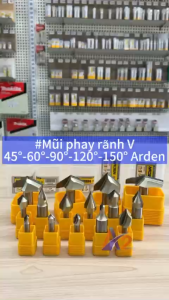 Mũi phay mũi soi mũi cắt rãnh chữ V 120độ cốt 1/2" Arden (tùy chọn size)