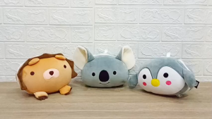 Bantal Travel Set Cute Animals dengan Penutup Mata - Koala Lion Pinguin
