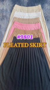 Vernice Collection Plain Pleated Skirt High Waist 24-28 Full Gartered A-Line Long Elegant Women Skirt 9801