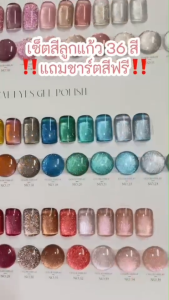 set สีเจล AS ฝาแหม 15ml. สีเจลลูกแก้ว รหัส YRM 01-36สี แถมชาร์ตฟรี