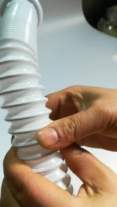 Ống xả lavabo xi phông xả chậu rửa mặt lavabo chống hôi có rãnh xả tràn kiểu ruột gà nhấn xả và lật(xám)-HAUSE