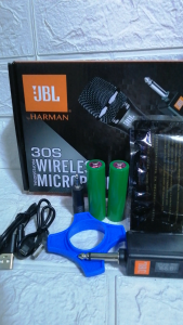 JBL 30S DUAL DYNAMIC PROFESSIONAL WIRELESS MICROPHONE WITH MIC RING & MIC Foam Rechargeable 3.7 batt.