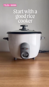 Tough Mama Liters White Rice Cooker with Steamer Non-stick Automatic Minimalist Rice Cooker
