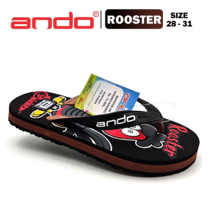 Sandal Jepit Anak Laki Laki – ANDO – ROOSTER – Size 28-31 – Outdoor – Casual – Fashion Hitam Caramel
