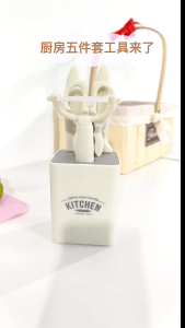 Kitchen Knife Set 6Pcs Stainless Steel Original Vegetable Knife Chef Knife Paring Knife Scissor With Storage Bucket
