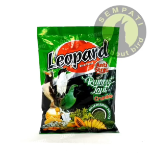 SEMPATI Leopard Seaweed Crumble Voer Pur Pakan Burung Murai Kacer Cucak Anis Jalak Cendet Leopard Rumput Laut Crumble Makanan Burung Anti Stress Gizi Lengkap Rajin Bunyi