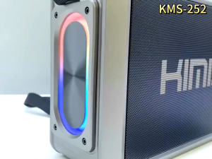 CHÍNH HÃNG | Loa Xách Tay Kimiso Kms-252 Bass Cực Mạnh Kèm 2 Mic Cao Cấp Đèn Led 7 Màu Pin 5-6h.