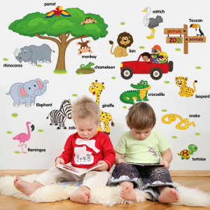 TRANH DECAL DÁN TƯỜNG TIẾNG ANH VÀ CÁC LOẠI ĐỘNG VẬT CHO BÉ - Decal dán tường -Aeneas Shop