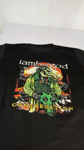 T-Shirt Kaos Musik Band LAMB OF GOD Bahan 24s