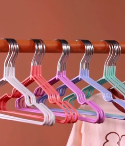 ไม้เเขวนเสื้อสแตเลส เคลือบPVC กันลื้น ของผู้ใหญ่และเด็ก