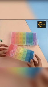 CAG Shop 1pcs Medication Storage Box Weekly Mini Medication Organizer 7 Day 21 Slots Pill Medicine Box Marked Week
