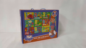 Blippi Giant Floor Puzzle & Book For Kids to Learn Numbers & Counting
