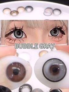 Eyeshare Softlens MINUS【-1.00~-6.00】1Pasang/2Pcs BUBBLE Gray 14.5mm Big Eyes Contact Lenses