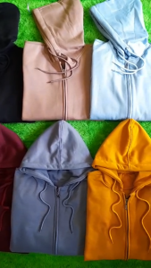 Hoodie Zipper Polos Coklat Mocca