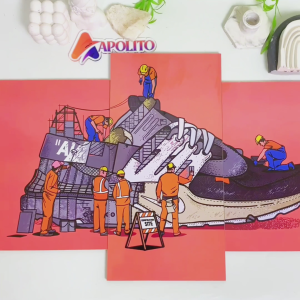 HIASAN DINDING SET ILUSTRASI SEPATU KARTUN ISI 3 KAMAR DEKORASI RUMAH WALL DECOR SATU SET