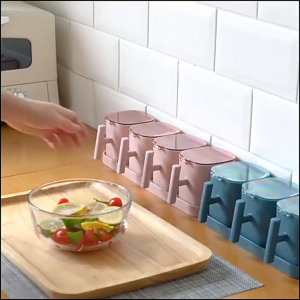 Spices Box Pepper Spice Salt Seasoning Organizer Kitchen Condiment Bottle Jar Container with Spoon Canister
