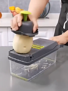 (New Arrival) 16-in-1 Vegetable Cutter Multi-Functional Food Chopper Patato Slicer Veggies Processor Garlic Chopper Dicer Grater Onion Carrot Cucumber Cut Silk CNY Gift Present