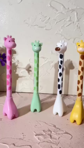 Pena Tinta Hitam Karakter Hewan Lucu Model Animal Pen Gel Jerapah Girrafe Ballpen Pena Pulpen Ujung Lancip Karakter ptt