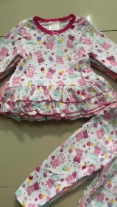 (10-23kg) Bộ tay dài quần dài bé gái thun borip đẹp mềm mịn - đồ ngủ bé gái 891