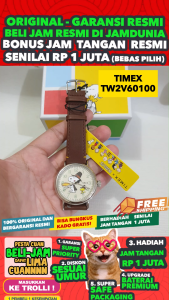 Jam Tangan Timex TW2V60100 Timex Original - Peanuts Snoopy - Kulit Coklat