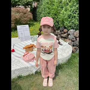 SweetKids พร้อมส่งจากกทม🌸ชุดเซ็ทเด็กแฟชั่น🍓เสื้อแขนสั้นพิมพ์ลายน่ารักกางเกงคาร์โก้ขายาว รัดข้อเท้า ลำลอง 2ชิ้น ฤดูร้อน รุ่นใหม่