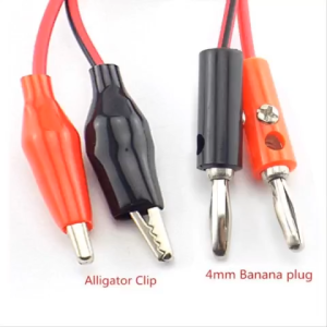 DÂY CÁP PHÍCH CẮM BẮP CHUỐI 4MM DÀI 1M (ĐỎ ĐEN ) 2 ĐẦU KẸP