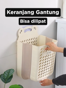 Inaso Laundry Basket Gantung Plastik Tempat Penyimpanan Pakaian Keranjang Baju Kotor Lipat Binatu HSB808